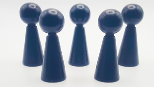 5er-Set Holzfigur 6cm in schwarz (mit Hals und ohne Augen)