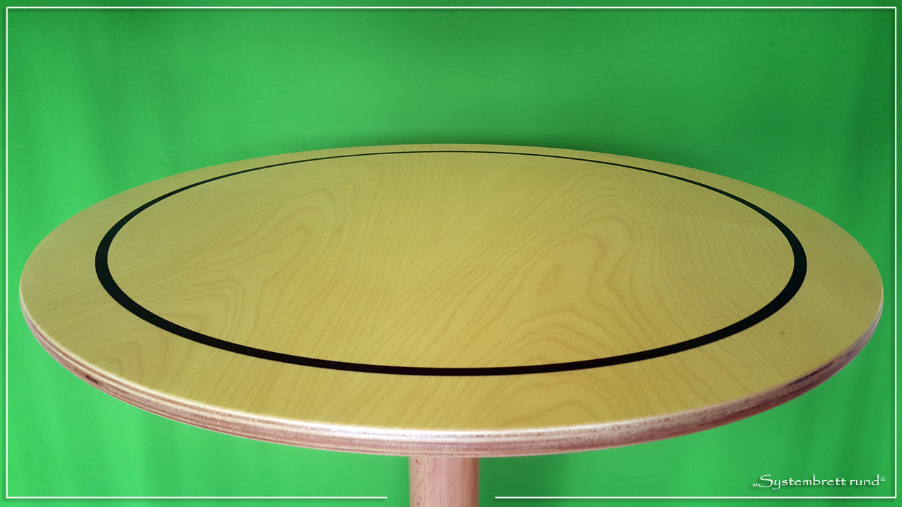 www.systembrett.at &middot; Systembrett-Artikel &middot; &bdquo;Systembrett rund&rdquo; mit einem Durchmesser von 50 Zentimeter ohne Holzfiguren