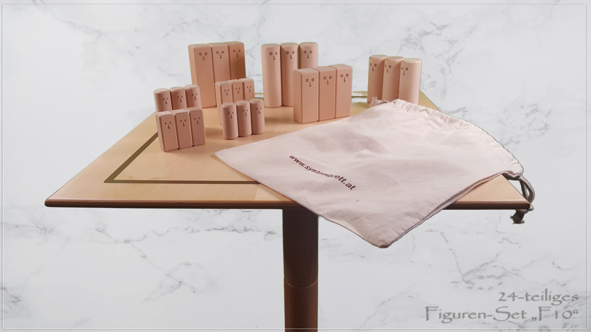 www.systembrett.at &middot; Systembrett-Artikel &middot; 24-teiliges, naturfarbenes Figuren-Set &bdquo;F10&rdquo;
