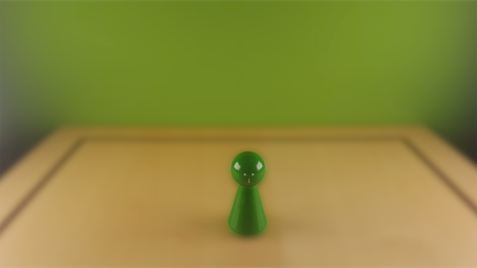 www.systembrett.at · Systembrett-Artikel · Einzel-Figur 6 cm in grün (mit Augen);